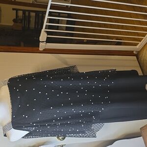 Elegant Black Dress with Silver Accents Great For New Years. Never Worn.